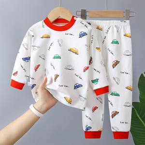 Ensemble de survêtement décontracté en coton respirant de haute qualité pour enfants, sweat-shirt et pantalon pour garçons et filles, léger, idéal pour le printemps - Product Image 1