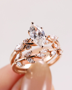 925 <b>Silver</b> <b>Solid</b> Pear Cut VVS Moissanite Trendy Wedding Engagement Ring 1.10 CT - Product Image 3