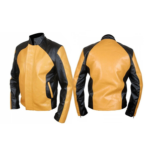 Breathable Long Sleeve Leather Jacket Plaid Solid Pattern Winter Windproof <b>Rugged</b> Men's Streetwear - Product Image 5