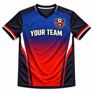 OEM Custom <b>Soccer</b> Jersey Manufacturer Short Front Quick Dry Breathable 100% Polyester Fabric Custom Embroidered Player Name - Product Image 4