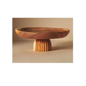 Support à gâteau rond en bois de manguier, plateau à gâteau sur piédestal, présentoir à desserts fait main pour mariage, fête, maison, artisanat en bois - Product Image 4
