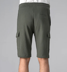 Pantalones Cortos Cargo para Hombre, Color Sólido, Cintura Media, Cordón Ajustable, Secado Rápido, Tejido de Poliéster, Casuales, con Bolsillos - Product Image 2