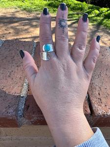 Paige Wallace Turquoise Adjustable <b>Ring</b> Sterling <b>Silver</b> Handmade Southwestern Boho <b>Statement</b> Jewelry Artisan Gift for Her - Product Image 3