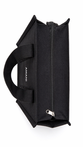 AMANI Laminated Black Canvas <b>Drawstring</b> Tote <b>Bag</b> <b>Waterproof</b> Promotional Shopping <b>Bag</b> Custom Logo Reusable Heavy Duty Gusset Bulk - Product Image 5