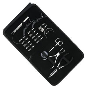 Hair Extension <b>Tools</b> <b>Kit</b> Flat Beads Crimping MicroLink Removal Plier Pulling Hook Threading Loop <b>Tool</b> <b>Mini</b> Scissor Styling Clips - Product Image 1