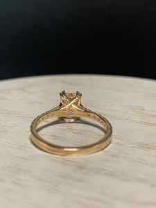 Bague de fiançailles en diamant rose radiant de laboratoire, argent 925 plaqué or 18 carats, pavé solitaire, tendance, cadeau surprise raffiné - Product Image 4