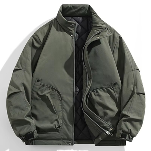 Tendance 2026 : Blouson Bomber Décontracté à Col Montant pour Homme, avec Design de Logo Personnalisé, Manteau d'Hiver Grande Taille, Veste Ample à Fermeture Éclair - Product Image 1
