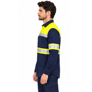 Camisetas Polo Reflectantes de Seguridad Laboral al por Mayor, Ropa de Trabajo Verde, Camisetas Polo de Manga Larga de Alta Visibilidad para Minería y Construcción - Product Image 4