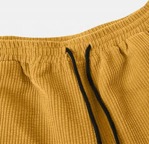 Ensemble de shorts en velours pour homme, personnalisé, de haute qualité, décontracté, printemps, 2 pièces, avec logo personnalisé, séchage rapide, respirant, vêtements d'extérieur - Product Image 5