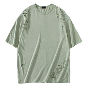 T-shirt Homme Oversize Léger de Haute Qualité en Coton Respirant avec Impression Personnalisée Effet Vieilli – Vente en Gros - Product Image 1