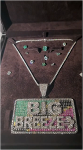 Colgante de Letra Personalizado Estilo Hiphop con Incrustaciones de Moissanita VVS en Plata de Ley 925 - Product Image 2