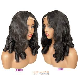 Cabello humano tejido Curl Tip Peluca de cabello humano vietnamita Full HD Encaje Frontal/Cierre, 100% cabello humano crudo, cabello Remy - Product Image 1