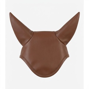 Voile anti-mouches pour cheval en maille crochetée bleu clair 2026, bonnet d'oreille couleur unie avec bordure en corde, luxe personnalisable - Product Image 4