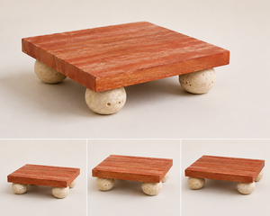 Bol en travertin naturel sculpté à la main, résistant à la chaleur, compatible four, biodégradable, plateau de service, plat à fruits, beige, méditerranéen - Product Image 2