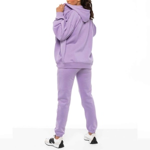 New Wholesale Streetwear Fleece Solid Casual Tracksuits Hooded Embroidery Custom Logo Pullover for Sweatpants <b>Set</b> Men Cotton - Product Image 6
