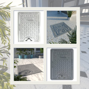 Cubierta de boca cuadrada FRP de 15x15 pulgadas, carga de 5 toneladas para uso en cámara de drenaje de servicios públicos, 380mm * 380mm - Product Image 3