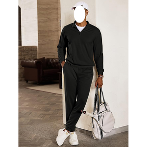 Conjunto Deportivo Urbano Transpirable Personalizado para Hombre, Invierno |   Sudadera con hombros caídos y pantalones apilados - Product Image 4