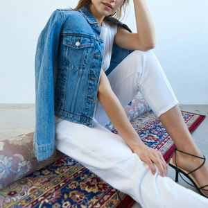 Chaqueta vaquera corta de moda para mujer, corte ajustado, estilo urbano, ligera - Product Image 4