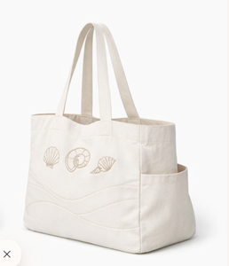 Sacs fourre-tout pliables en toile grand format avec motif brodé personnalisé COTTON FIELD, sacs de voyage publicitaires, sacs à bandoulière pour femmes, sacs de plage - Product Image 5