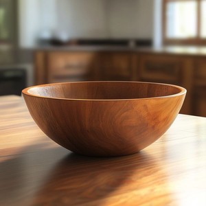 Traditional <b>Wooden</b> Serving Bowl <b>Rustic</b> Dark Finish Handmade Salad Bowl for Kitchen <b>Dining</b> <b>Table</b> Eco Friendly Food Safe Use - Product Image 3
