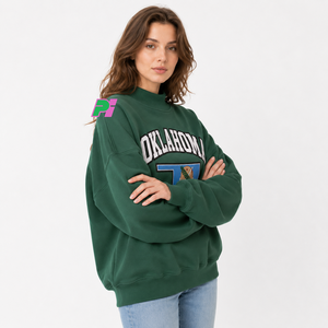 Sudadera Oversize con Cuello Alto Pook International OKLAHOMA, Apliques con Letras MAP, Diseño Personalizado, 100% Algodón, Ropa Urbana - Product Image 4