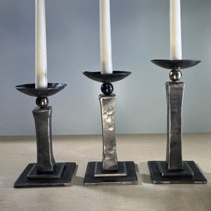 Durable Solid Iron Modern Candle Holder 3-<b>Candlestick</b> Heat Resistant Handmade Easter Christmas Home Outdoor Decoration - Product Image 3