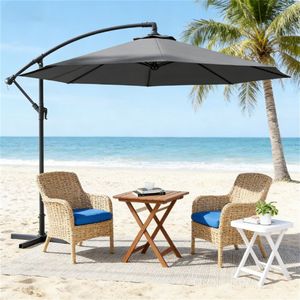 Ombrellone da Terrazzo Grigio con Base per Uso Esterno e Cortile - Ombrelloni e Basi per Patio - Product Image 1