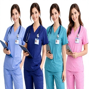 Custom Logo Eco-Friendly High Quality Unisex Nurse Surgical Scrubs Suit <b>Doctor</b> Medical Hospital Uniform Woven Fabric Needle - Product Image 1