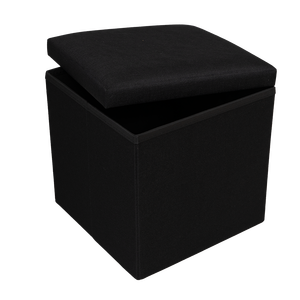 ออตโตมันผ้ากระสอบสีดำทันสมัยพร้อมฝาปิดสำหรับเฟอร์นิเจอร์ห้องนั่งเล่น - Product Image 1