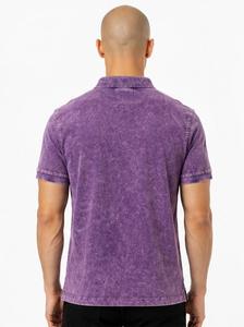 เสื้อเชิ้ตผู้ชายสีม่วง แขนสั้น ผ้าโพลีเอสเตอร์ ทรงปกติ ซักแล้ว สีพื้น ผ้าไม่ยับ สไตล์สมาร์ทแคชชวล - Product Image 3