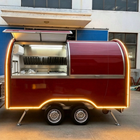 Remorque alimentaire mini incurvée sur mesure de 3,66 m, chariot de restauration compact pour burgers, kebabs, bretzels grillés, crêpes, marchés, location États-Unis, Royaume-Uni, Australie