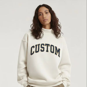 Pull-over personnalisable pour femme, style streetwear hip-hop, col montant oversize, en polyester/coton, idéal pour l'hiver – Nouvelle collection très prisée - Product Image 1