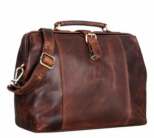 <b>Mens</b> Genuine Leather Casual Luxury Doctor <b>Bag</b> <b>Weekender</b> Travel Duffle Zipper Large Capacity Water Resistant Eco-Friendly - Product Image 4