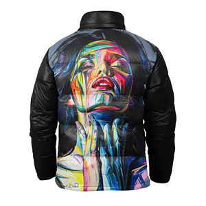 Chaqueta Acolchada Personalizada OEM para Hombre, Talla Grande, Resistente al Viento, Transpirable, de Poliéster, con Cierre, Impresión por Sublimación, Venta al Por Mayor - Product Image 4