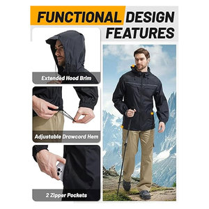 Mens Rain <b>Jacket</b> and Coats <b>Packable</b> <b>Lightweight</b> <b>Waterproof</b> Windbreaker Hooded <b>Jacket</b> for Golf Cycling Hiking Outdoor Sports - Product Image 6
