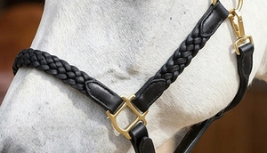 Stylish Full Leather <b>Braided</b> Horse Halter for Equestrian Use Comfortable & Durable High Quality DD Leather with Brass Fittings - Product Image 4