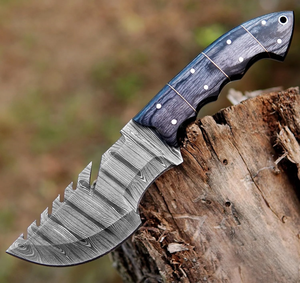 Couteau de chasse artisanal en acier Damas, couteau Tracker à lame fixe, couteau de camping extérieur, fabricant OEM - Product Image 5