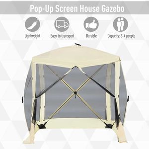 Portable 1-Person Pop up Camping <b>Canopy</b> Gazebo Easy Set-Up Screen Shelter Party <b>Tent</b> with Ventilating Mesh and Carry Bag - Product Image 4
