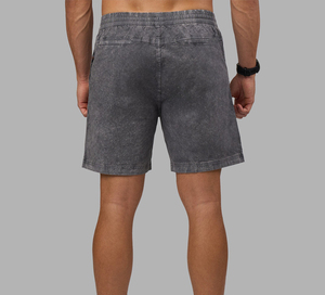 Pantalones Cortos de Algodón Lavado para Hombre, Color Sólido, Cintura Elástica con Cordón, Estilo Casual, Tipo Bermuda - Product Image 3