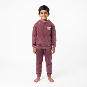 Conjunto de Ropa Deportiva Informal de Dos Piezas con Sudadera con Capucha de Algodón Lavado al Ácido para Niños con Logotipo Personalizado - Product Image 5