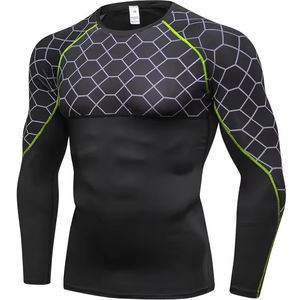 Maillot de compression à manches longues pour homme, respirant, écologique, séchage rapide, polyester/nylon, pour surf, gym et entraînement - Product Image 4
