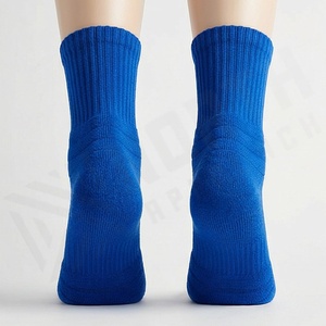 Blue Ankle Socks Solid Color Knitted Breathable Casual Daily Wear for Adults - Product Image 2