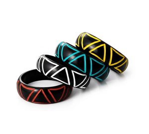 Ensemble de bracelets en résine à motifs rayés en acrylique coloré, qualité supérieure, bijoux fantaisie unisexes, forme ronde, élégants pour femme - Product Image 2