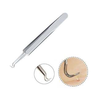 Pinza Curva de 4.5 Pulgadas para Eliminar Puntos Negros, Comedones y Acné, Extractor de Espinillas Plateado de Acero Inoxidable Profesional - Product Image 5