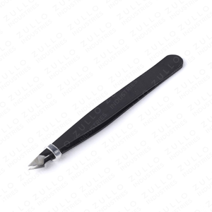 High Quality Stainless Steel Slant Tip Eyebrow Tweezers Private Label OEM Beauty Grooming Dressing <b>Tool</b> - Product Image 6