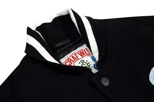 Chaquetas Varsity de Invierno para Niños, Color Negro, de Lujo, con Forro de Lana Suave y Poliéster, Bordado Chenille, Cuero Sintético - Product Image 2