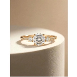 Anillo de Diamantes Cultivados en Laboratorio de Lujo, el Más Vendido, Joyería Personalizada con Incrustaciones de Diamantes para Mujer, Anillo de Compromiso, Aniversario y Regalos en Venta - Product Image 1