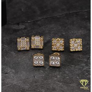 Pendientes de Diamantes Moissanite Chapados en Oro, Plata de Ley 925, Geométricos, Baguette, Joyería de Lujo para Mujer - Product Image 3