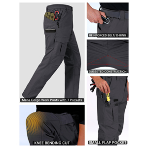 Pantalon de travail robuste multi-poches, design personnalisé, coupe confortable pour les ouvriers du bâtiment et les travailleurs généraux - Product Image 3