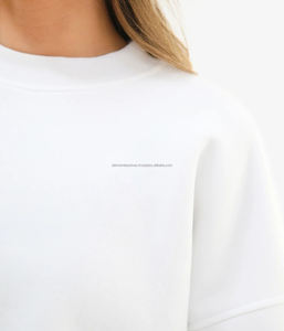 Sweat-shirt à col rond pour femme, grammage lourd, qualité supérieure, automne/hiver, long, avec logo personnalisé imprimé, tricoté, tissu 100% coton - Product Image 5